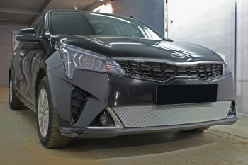 3 299 р. Защитная сетка в бампер (низ, ячейка 3х7 мм) Alfeco Стандарт  KIA Rio  X (2020-2025) рестайлинг (Хром)  с доставкой в г. Воронеж. Увеличить фотографию 4