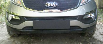 2 769 р. Защитная сетка в бампер (низ, ячейка 3х7 мм) Alfeco Стандарт  KIA Sportage  3 SL (2010-2016) дорестайлинг, рестайлинг (Чёрная)  с доставкой в г. Воронеж. Увеличить фотографию 2