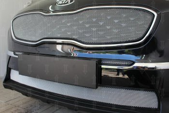 3 179 р. Защитная сетка в бампер (низ, ячейка 3х7 мм) Alfeco Стандарт  KIA Sportage  4 QL (2018-2022) рестайлинг (Хром)  с доставкой в г. Воронеж. Увеличить фотографию 3