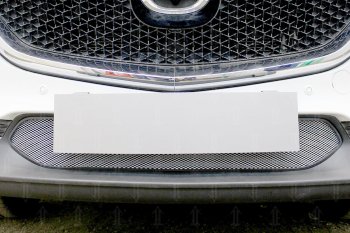 3 099 р. Защитная сетка в бампер (низ, ячейка 3х7 мм) Alfeco Стандарт Mazda CX-5 KF (2016-2025) (Хром)  с доставкой в г. Воронеж. Увеличить фотографию 2