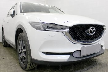 3 099 р. Защитная сетка в бампер (низ, ячейка 3х7 мм) Alfeco Стандарт Mazda CX-5 KF (2016-2025) (Хром)  с доставкой в г. Воронеж. Увеличить фотографию 4