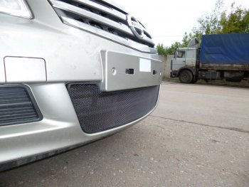 2 999 р. Защитная сетка в бампер (низ, ячейка 3х7 мм) Стрелка11 Стандарт Nissan Almera G15 седан (2012-2019) (Чёрная)  с доставкой в г. Воронеж. Увеличить фотографию 2