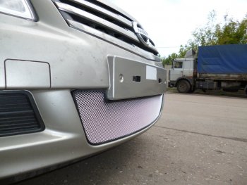 3 179 р. Защитная сетка в бампер (низ, ячейка 3х7 мм) Стрелка11 Стандарт Nissan Almera G15 седан (2012-2019) (Хром)  с доставкой в г. Воронеж. Увеличить фотографию 2