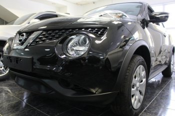 2 999 р. Защитная сетка в бампер (низ, ячейка 3х7 мм) Стрелка11 Стандарт Nissan Juke 1 YF15 рестайлинг (2014-2020) (Чёрная)  с доставкой в г. Воронеж. Увеличить фотографию 3
