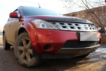 3 099 р. Защитная сетка в бампер (низ, ячейка 3х7 мм) Стрелка11 Стандарт Nissan Murano 1 Z50 (2002-2009) (Чёрная)  с доставкой в г. Воронеж. Увеличить фотографию 2