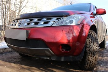 3 299 р. Защитная сетка в бампер (низ, ячейка 3х7 мм) Стрелка11 Стандарт Nissan Murano 1 Z50 (2002-2009) (Хром)  с доставкой в г. Воронеж. Увеличить фотографию 2