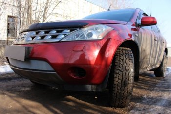 3 299 р. Защитная сетка в бампер (низ, ячейка 3х7 мм) Стрелка11 Стандарт Nissan Murano 1 Z50 (2002-2009) (Хром)  с доставкой в г. Воронеж. Увеличить фотографию 4
