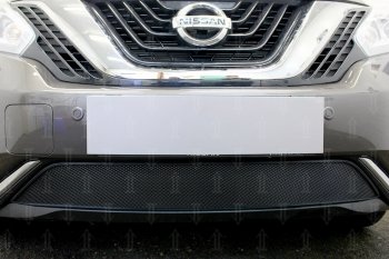 3 699 р. Защитная сетка в бампер (низ, ячейка 3х7 мм) Стрелка11 Стандарт  Nissan Murano  3 Z52 (2015-2022) дорестайлинг (Чёрная)  с доставкой в г. Воронеж. Увеличить фотографию 2