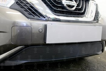 3 699 р. Защитная сетка в бампер (низ, ячейка 3х7 мм) Стрелка11 Стандарт  Nissan Murano  3 Z52 (2015-2022) дорестайлинг (Чёрная)  с доставкой в г. Воронеж. Увеличить фотографию 3