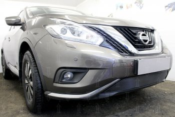 3 699 р. Защитная сетка в бампер (низ, ячейка 3х7 мм) Стрелка11 Стандарт  Nissan Murano  3 Z52 (2015-2022) дорестайлинг (Чёрная)  с доставкой в г. Воронеж. Увеличить фотографию 4