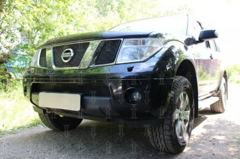 2 899 р. Защитная сетка в бампер (низ, ячейка 3х7 мм) Стрелка11 Стандарт Nissan Navara 2 D40 дорестайлинг (2004-2010) (Чёрная)  с доставкой в г. Воронеж. Увеличить фотографию 2