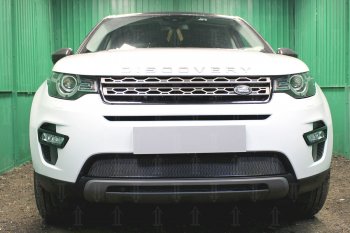 4 549 р. Защитная сетка в бампер (низ, ячейка 4х10 мм) Alfeco Премиум  Land Rover Discovery Sport  L550 (2014-2025) дорестайлинг, рестайлинг (Чёрная)  с доставкой в г. Воронеж. Увеличить фотографию 1