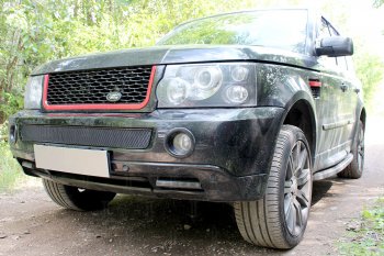 4 549 р. Защитная сетка в бампер (низ, ячейка 4х10 мм) Alfeco Премиум Land Rover Range Rover Sport 1 L320 дорестайлинг (2005-2009) (Чёрная)  с доставкой в г. Воронеж. Увеличить фотографию 1