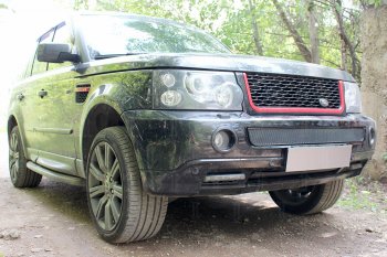 4 549 р. Защитная сетка в бампер (низ, ячейка 4х10 мм) Alfeco Премиум Land Rover Range Rover Sport 1 L320 дорестайлинг (2005-2009) (Чёрная)  с доставкой в г. Воронеж. Увеличить фотографию 3