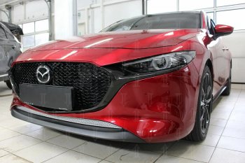 3 879 р. Защитная сетка в бампер (низ, ячейка 4х10 мм) Alfeco Премиум  Mazda 3/Axela  BP (2019-2025) хэтчбэк (Хром)  с доставкой в г. Воронеж. Увеличить фотографию 3