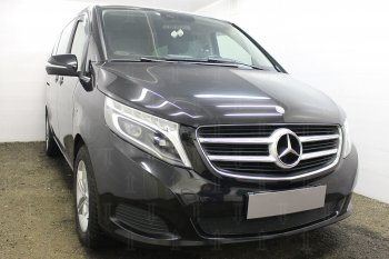 4 199 р. Защитная сетка в бампер (низ, ячейка 4х10 мм) Alfeco Премиум  Mercedes-Benz Vito  W447 (2015-2020) дорестайлинг (Чёрная)  с доставкой в г. Воронеж. Увеличить фотографию 2
