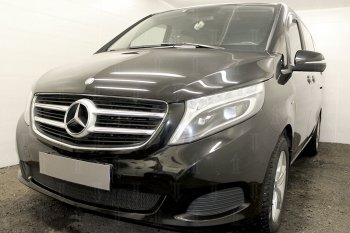 4 199 р. Защитная сетка в бампер (низ, ячейка 4х10 мм) Alfeco Премиум  Mercedes-Benz Vito  W447 (2015-2020) дорестайлинг (Чёрная)  с доставкой в г. Воронеж. Увеличить фотографию 3