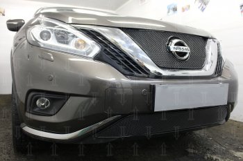 4 399 р. Защитная сетка в бампер (низ, ячейка 4х10 мм) Стрелка11 Премиум Nissan Murano 3 Z52 дорестайлинг (2015-2022) (Чёрная)  с доставкой в г. Воронеж. Увеличить фотографию 4