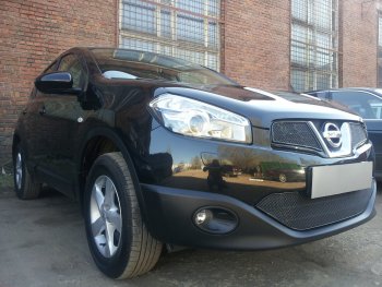 4 549 р. Защитная сетка в бампер (низ, ячейка 4х10 мм) Стрелка11 Премиум  Nissan Qashqai  1 (2010-2013) J10 рестайлинг (Чёрная)  с доставкой в г. Воронеж. Увеличить фотографию 3