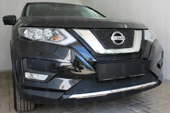 4 199 р. Защитная сетка в бампер (низ, ячейка 4х10 мм) Стрелка11 Премиум  Nissan X-trail  3 T32 (2017-2022) рестайлинг (Чёрная)  с доставкой в г. Воронеж. Увеличить фотографию 2