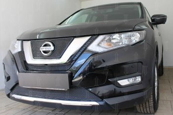 4 199 р. Защитная сетка в бампер (низ, ячейка 4х10 мм) Стрелка11 Премиум  Nissan X-trail  3 T32 (2017-2022) рестайлинг (Чёрная)  с доставкой в г. Воронеж. Увеличить фотографию 4