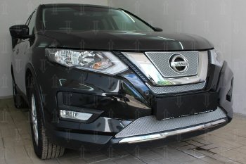 3 999 р. Защитная сетка в бампер (середина, ячейка 4х10 мм) Стрелка11 Премиум Nissan X-trail 3 T32 рестайлинг (2017-2022) (Хром)  с доставкой в г. Воронеж. Увеличить фотографию 3