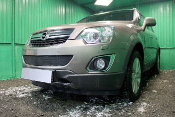 3 899 р. Защитная сетка в бампер (середина, ячейка 4х10 мм) Стрелка11 Премиум Opel Antara рестайлинг (2010-2015) (Чёрная)  с доставкой в г. Воронеж. Увеличить фотографию 2