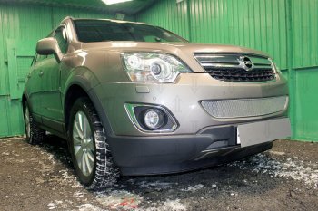 3 899 р. Защитная сетка в бампер (низ, ячейка 4х10 мм) Стрелка11 Премиум Opel Antara рестайлинг (2010-2015) (Хром)  с доставкой в г. Воронеж. Увеличить фотографию 2