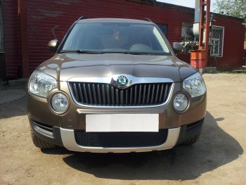 4 299 р. Защитная сетка в бампер (низ, ячейка 4х10 мм) Стрелка11 Премиум Skoda Yeti (2009-2013) (Чёрная)  с доставкой в г. Воронеж. Увеличить фотографию 3