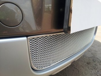 4 299 р. Защитная сетка в бампер (низ, ячейка 4х10 мм) Стрелка11 Премиум Skoda Yeti (2009-2013) (Хром)  с доставкой в г. Воронеж. Увеличить фотографию 3