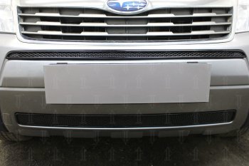 3 899 р. Защитная сетка в бампер (низ, ячейка 4х10 мм) Стрелка11 Премиум  Subaru Forester  SH (2008-2013) (Чёрная)  с доставкой в г. Воронеж. Увеличить фотографию 2