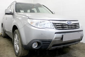 3 899 р. Защитная сетка в бампер (низ, ячейка 4х10 мм) Стрелка11 Премиум  Subaru Forester  SH (2008-2013) (Чёрная)  с доставкой в г. Воронеж. Увеличить фотографию 4
