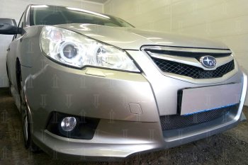 4 099 р. Защитная сетка в бампер (низ, ячейка 4х10 мм) Стрелка11 Премиум  Subaru Legacy  BM/B14 (2009-2013) дорестайлинг седан (Чёрная)  с доставкой в г. Воронеж. Увеличить фотографию 2