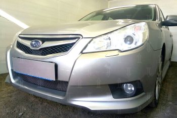 4 099 р. Защитная сетка в бампер (низ, ячейка 4х10 мм) Стрелка11 Премиум  Subaru Legacy  BM/B14 (2009-2013) дорестайлинг седан (Чёрная)  с доставкой в г. Воронеж. Увеличить фотографию 4