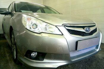 4 299 р. Защитная сетка в бампер (низ, ячейка 4х10 мм) Стрелка11 Премиум Subaru Legacy BM/B14 дорестайлинг седан (2009-2013) (Хром)  с доставкой в г. Воронеж. Увеличить фотографию 3