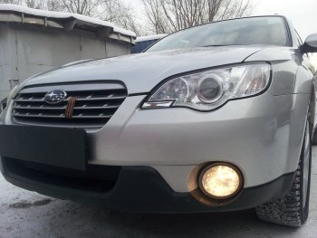 4 299 р. Защитная сетка в бампер (низ, ячейка 4х10 мм) Стрелка11 Премиум  Subaru Outback  BP (2006-2009) рестайлинг универсал (Чёрная)  с доставкой в г. Воронеж. Увеличить фотографию 2