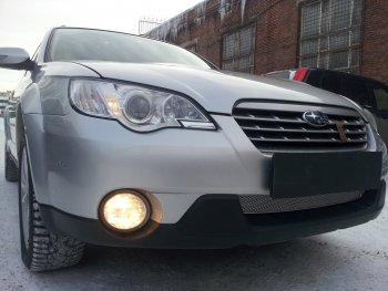 4 299 р. Защитная сетка в бампер (низ, ячейка 4х10 мм) Стрелка11 Премиум  Subaru Outback  BP (2006-2009) рестайлинг универсал (Хром)  с доставкой в г. Воронеж. Увеличить фотографию 2