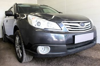 4 099 р. Защитная сетка в бампер (низ, ячейка 4х10 мм) Стрелка11 Премиум Subaru Outback BR/B14 дорестайлинг универсал (2009-2013) (Чёрная)  с доставкой в г. Воронеж. Увеличить фотографию 4