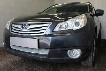 4 299 р. Защитная сетка в бампер (низ, ячейка 4х10 мм) Стрелка11 Премиум Subaru Outback BR/B14 дорестайлинг универсал (2009-2013) (Хром)  с доставкой в г. Воронеж. Увеличить фотографию 3
