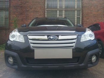 4 299 р. Защитная сетка в бампер (низ, ячейка 4х10 мм) Стрелка11 Премиум  Subaru Outback  BR, (2012-2015) B14)  рестайлинг универсал (Чёрная)  с доставкой в г. Воронеж. Увеличить фотографию 2