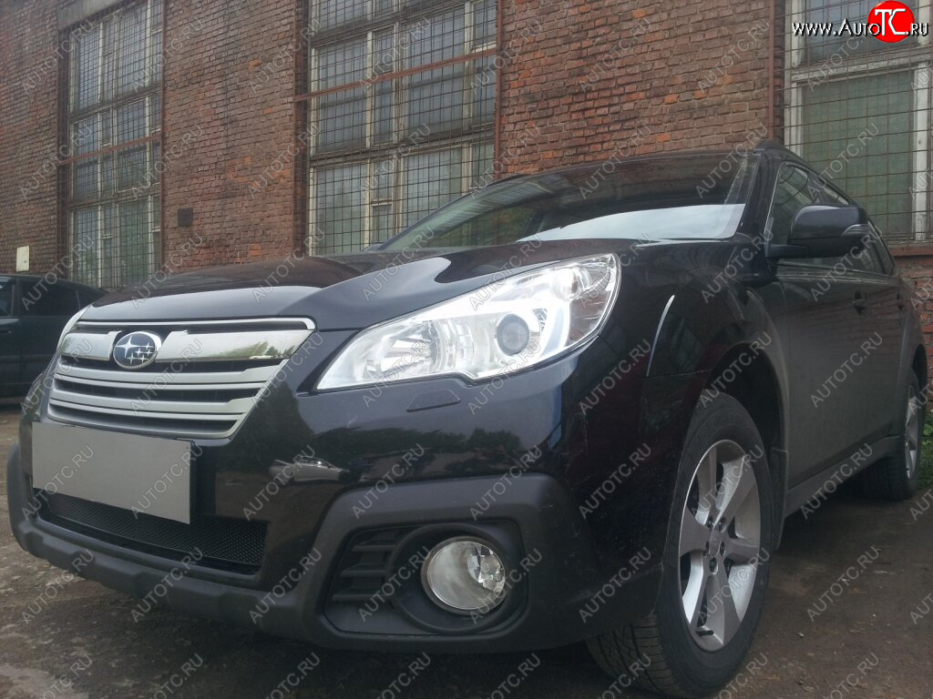 4 299 р. Защитная сетка в бампер (низ, ячейка 4х10 мм) Стрелка11 Премиум  Subaru Outback  BR, (2012-2015) B14)  рестайлинг универсал (Чёрная)  с доставкой в г. Воронеж