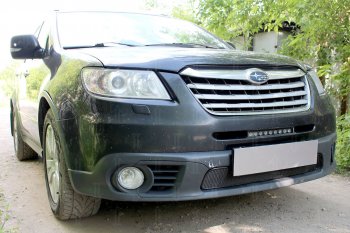 3 899 р. Защитная сетка в бампер (низ, ячейка 4х10 мм) Стрелка11 Премиум  Subaru Tribeca (2008-2014) (Чёрная)  с доставкой в г. Воронеж. Увеличить фотографию 2