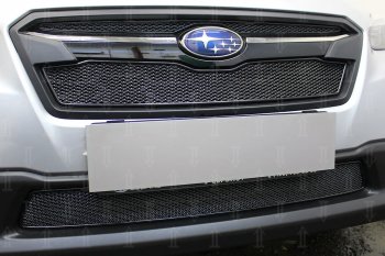 4 299 р. Защитная сетка в бампер (низ, ячейка 4х10 мм) Стрелка11 Премиум Subaru XV GT/G24 дорестайлинг (2017-2021) (Чёрная)  с доставкой в г. Воронеж. Увеличить фотографию 2