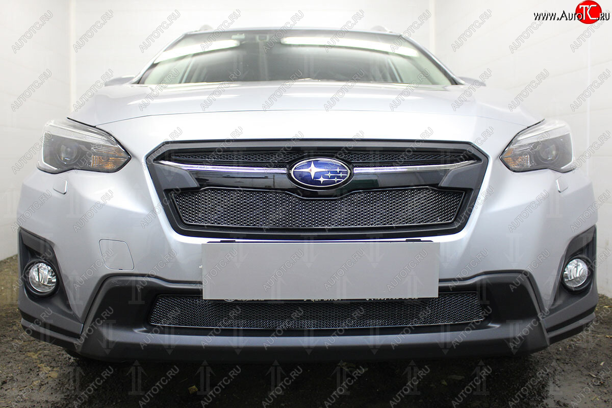 4 299 р. Защитная сетка в бампер (низ, ячейка 4х10 мм) Стрелка11 Премиум Subaru XV GT/G24 дорестайлинг (2017-2021) (Чёрная)  с доставкой в г. Воронеж