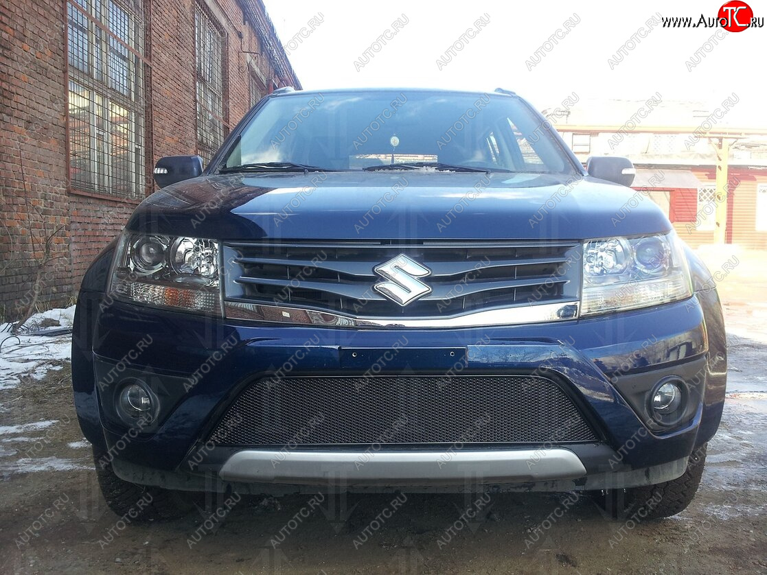 4 299 р. Защитная сетка в бампер (низ, ячейка 4х10 мм) Стрелка11 Премиум  Suzuki Grand Vitara ( JT 5 дверей,  JT) (2012-2016) 2-ой рестайлинг, 3 двери 2-ой рестайлинг (Чёрная)  с доставкой в г. Воронеж