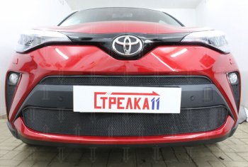 5 499 р. Защитная сетка в бампер (низ, ячейка 4х10 мм) Стрелка11 Премиум  Toyota C-HR  NGX10, ZGX10 (2019-2025) рестайлинг (Чёрная)  с доставкой в г. Воронеж. Увеличить фотографию 2
