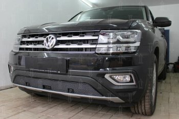 4 499 р. Защитная сетка в бампер (низ, ячейка 4х10 мм) Стрелка11 Премиум Volkswagen Teramont CA1 дорестайлинг (2016-2020) (Чёрная)  с доставкой в г. Воронеж. Увеличить фотографию 4