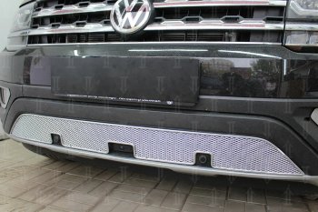 4 699 р. Защитная сетка в бампер (низ, ячейка 4х10 мм) Стрелка11 Премиум Volkswagen Teramont CA1 дорестайлинг (2016-2020) (Хром)  с доставкой в г. Воронеж. Увеличить фотографию 3