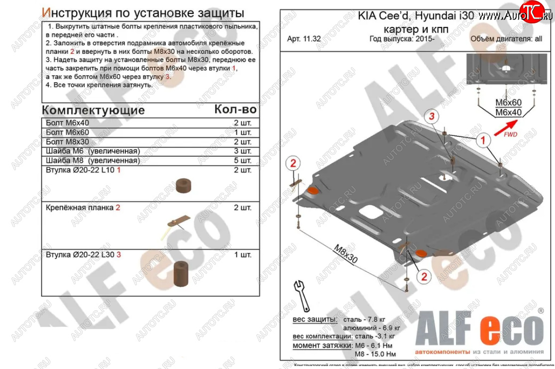 4 499 р. Защита картера двигателя и КПП Alfeco  KIA Cerato  3 YD (2016-2019) рестайлинг седан (Сталь 2 мм)  с доставкой в г. Воронеж