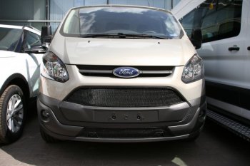 5 999 р. Сетка на бампер внешняя для FORD Tourneo Custom 2014-2017, 2 шт., черн., 15 мм, для автомобилей с передним парктроником  Форд Турнео коннект Arbori 01-170814-151  с доставкой в г. Воронеж. Увеличить фотографию 1